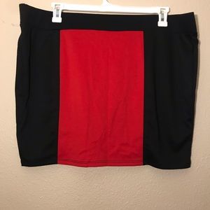 Luv Me More Black and Red Mini Plus Size Skirt 3x